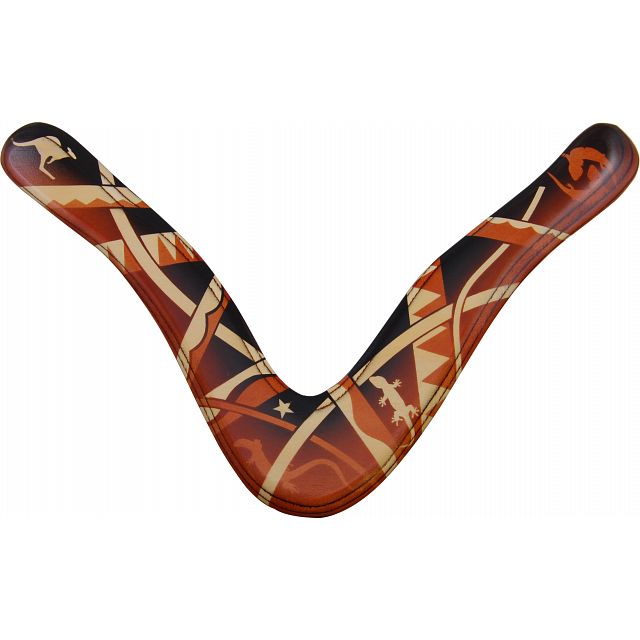 Aboriginal Throwing Boomerang Painted Lizard Hand Crafted In Australia - Foto 9
