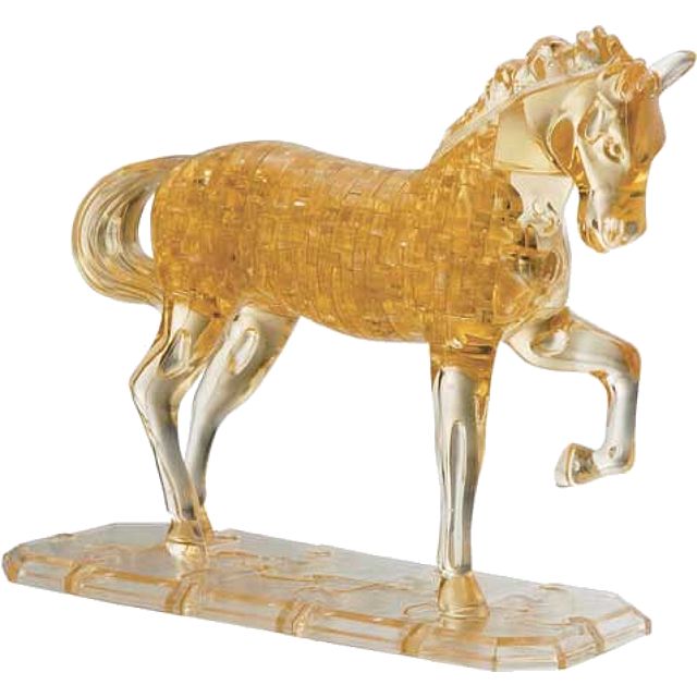 3D Crystal Puzzle Deluxe - Horse (Gold)