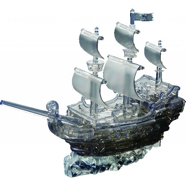 3D Crystal Puzzle Deluxe - Pirate Ship (Black) | 3D Crystal