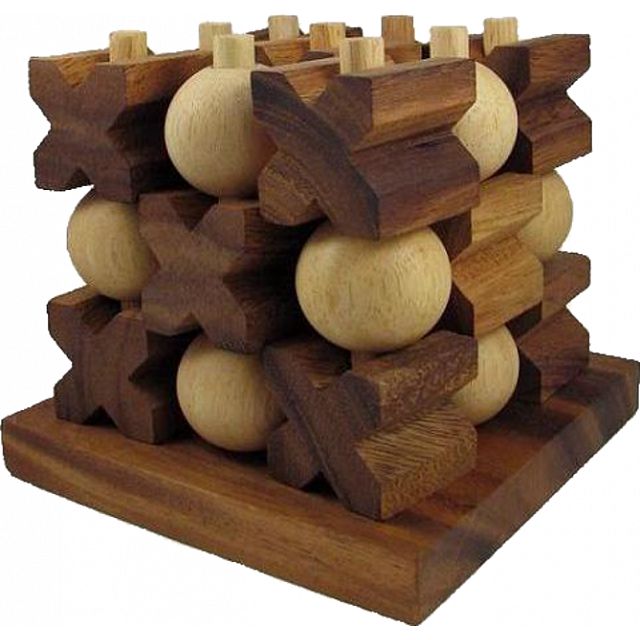 Extreme Tic Tac Toe game wood wooden 3x3 4x4 5x5 26 pieces Tik
