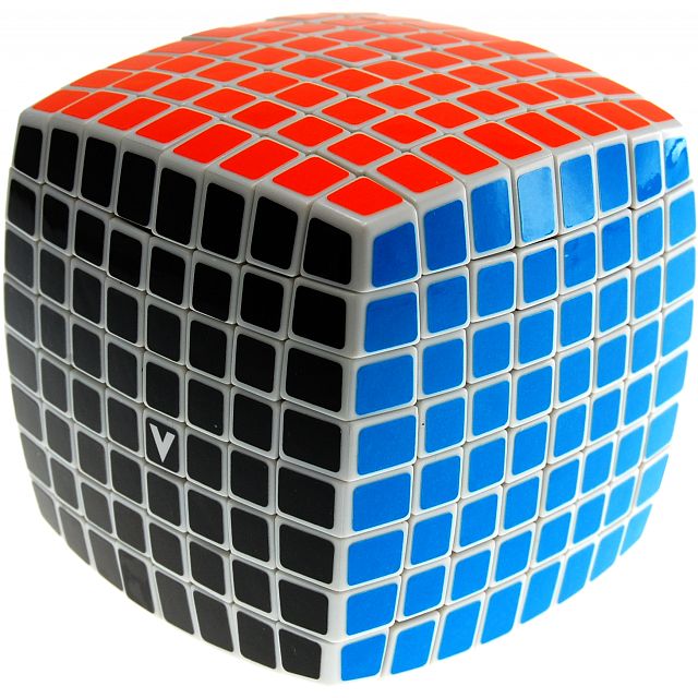 V-CUBE 7 Cube Multicolor Pillowed Puzzle White Plastic 7x7x7 