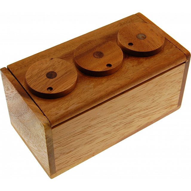 3 Wheel Combination Secret Lock Box Wooden Puzzle Boxes Puzzle