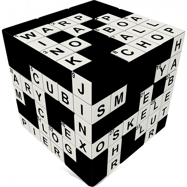 V-CUBE 3 Flat (3x3x3): Crossword Cube