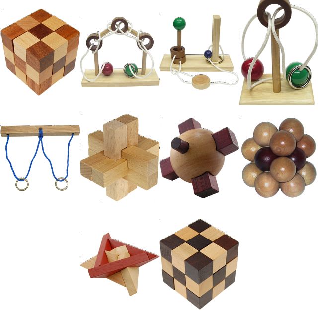 .Level 8 - a set of 10 wood puzzles