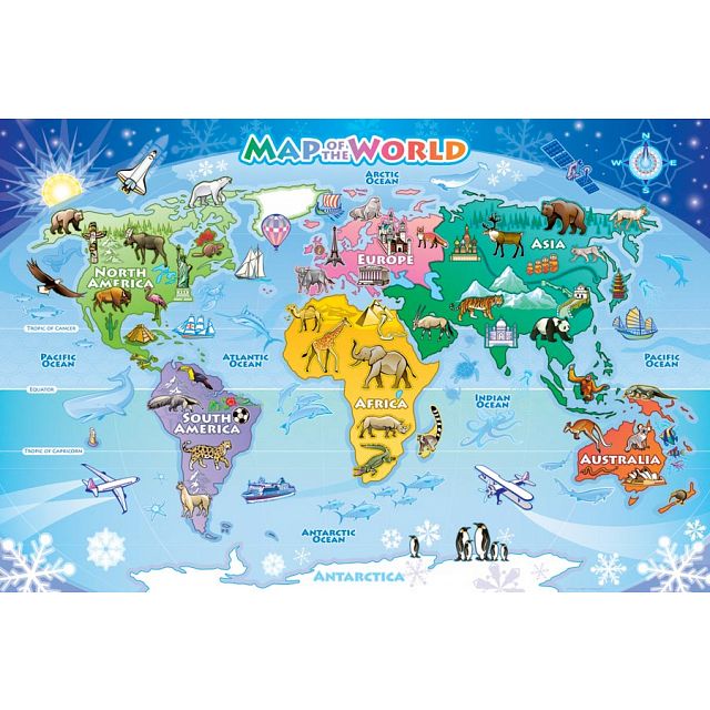 Floor Puzzle: Map of the World