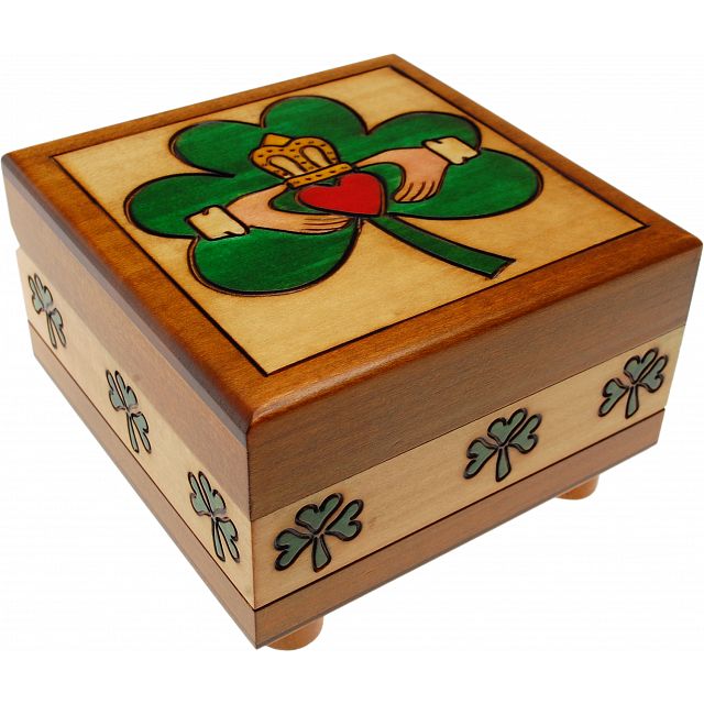 Claddaugh Secret Wooden Puzzle Box 
