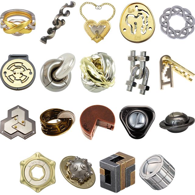 Level 8 - a set of 19 Hanayama Puzzles | Hanayama Metal Puzzles