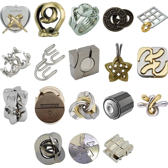 【Hana＊】 Level 9 - a set of 18 Hanayama Puzzles | Hanayama Metal Puzzles