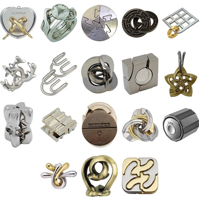 Level 9 - a set of 18 Hanayama Puzzles | Hanayama Metal Puzzles