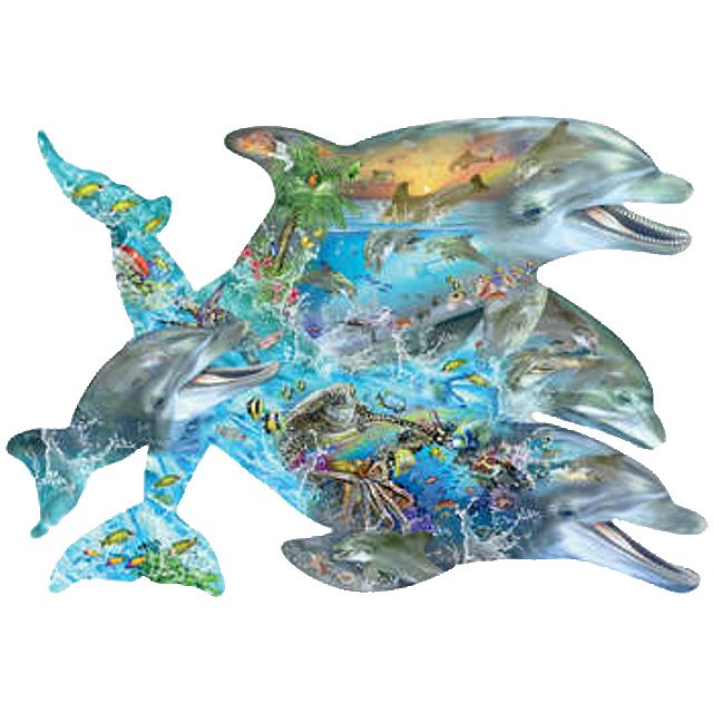 Song of the Dolphins - Shaped Jigsaw Puzzle
