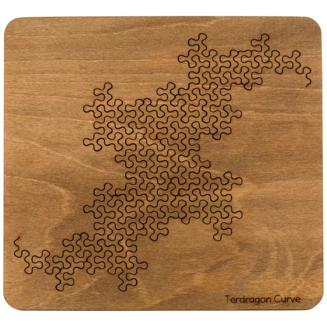 Wooden Fractal Tray Puzzle - Terdragon Curve