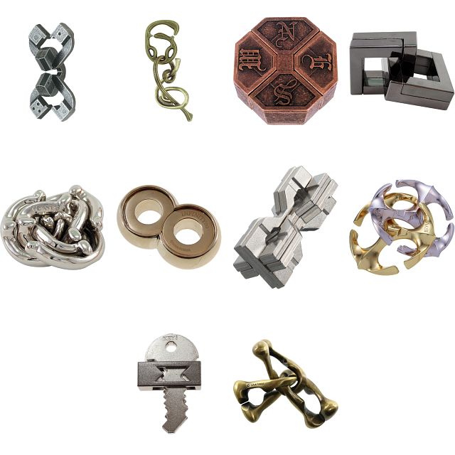 Level 10 - a set of 10 Hanayama puzzles | Hanayama Metal Puzzles