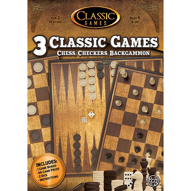 3 in 1 Classic Games: Chess, Checkers, Backgammon