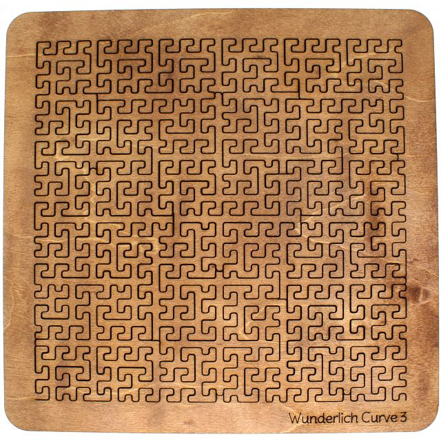 Wooden Fractal Tray Puzzle - Wunderlich Curve 3, Martin Raynsford