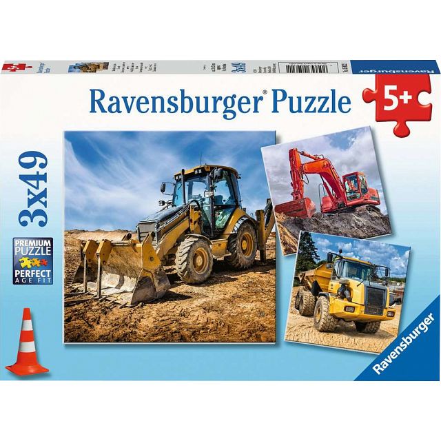 Digger At Work! - 3 x 49 piece puzzles