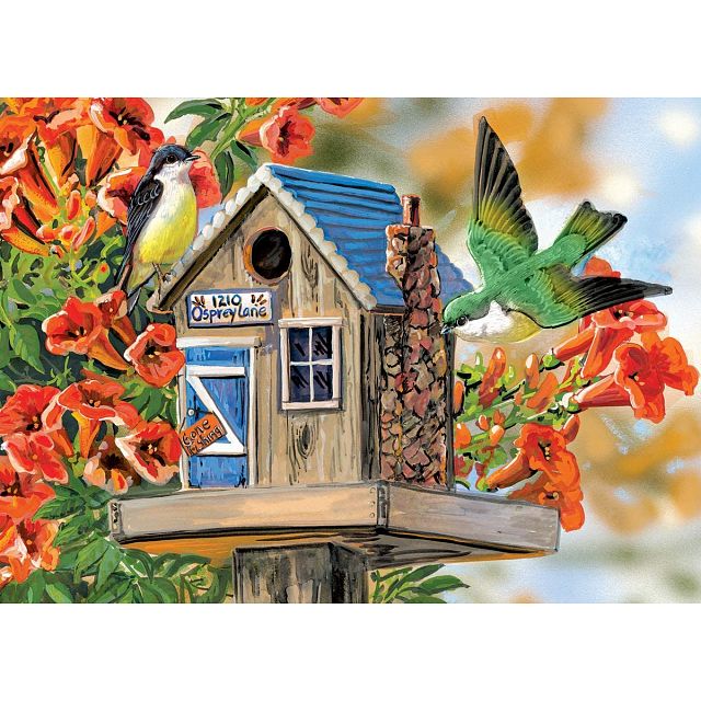 Trumpet Vines & Tree Sparrows - Large Piece Family Puzzle