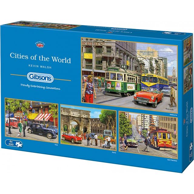 Cities of the World - 4 x 500 Piece Jigsaw Puzzles
