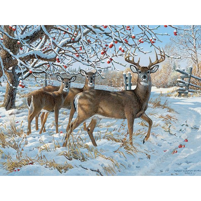 Winter Deer - Large Piece