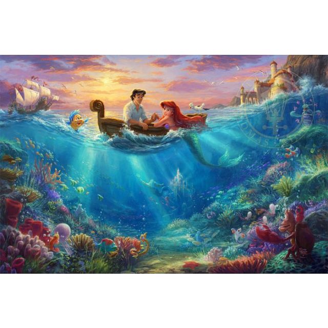 Thomas Kinkade: Disney - Little Mermaid Falling in Love