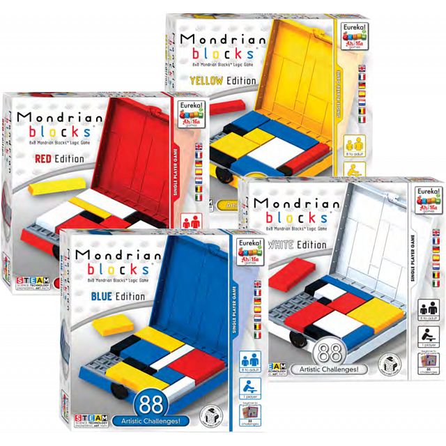Mondrian Blocks - BLUE Edition | Packing Puzzles | Puzzle Master Inc