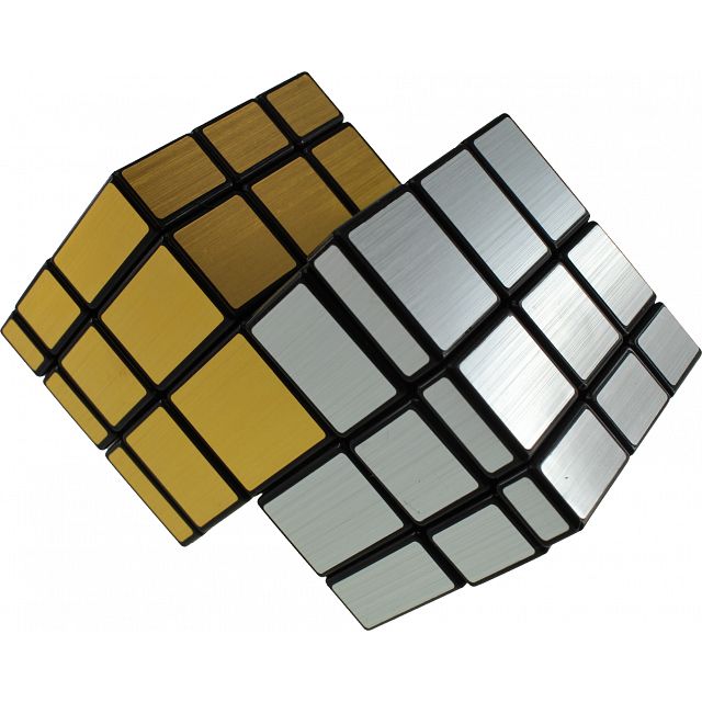 Mirror Double Cube - Black body (Gold and Silver Stickers)