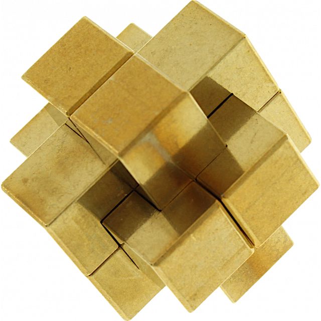 Diabolical Structure - Brass 6 Piece Burr Puzzle