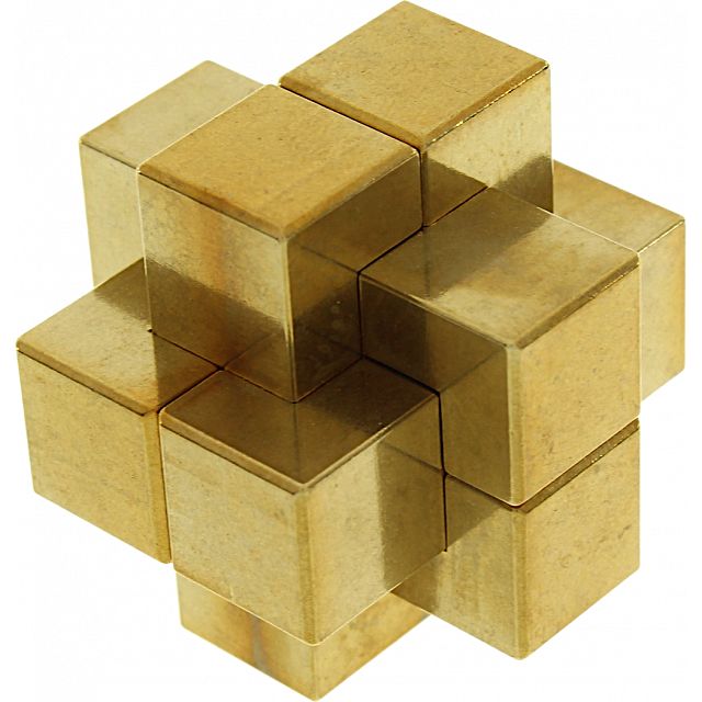 Hoffmann Nut - Brass 6 Piece Burr Puzzle | More Metal Puzzles