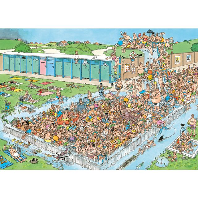 Jan van Haasteren Comic Puzzle - Pool Pile-Up (1000 Pieces)