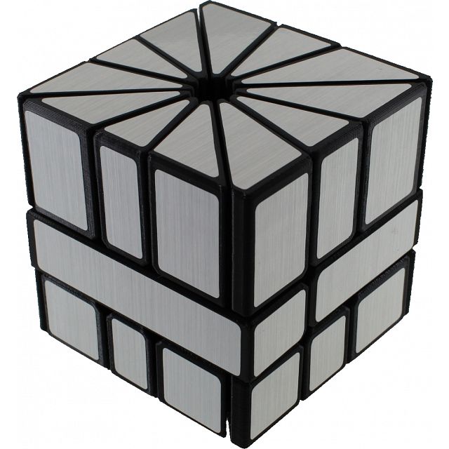 Mirror Square-2 Cube - Black Body with Silver Label