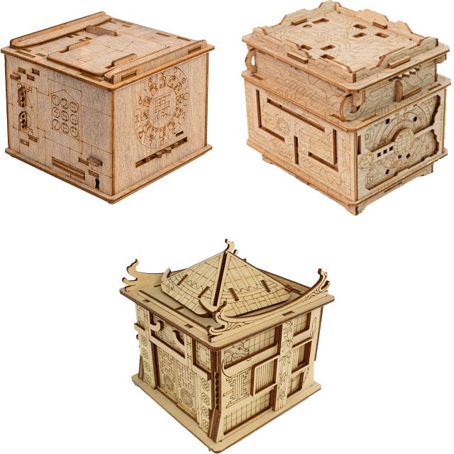 Group Special - a set of 3 Escape Welt Boxes | Wooden Puzzle Boxes