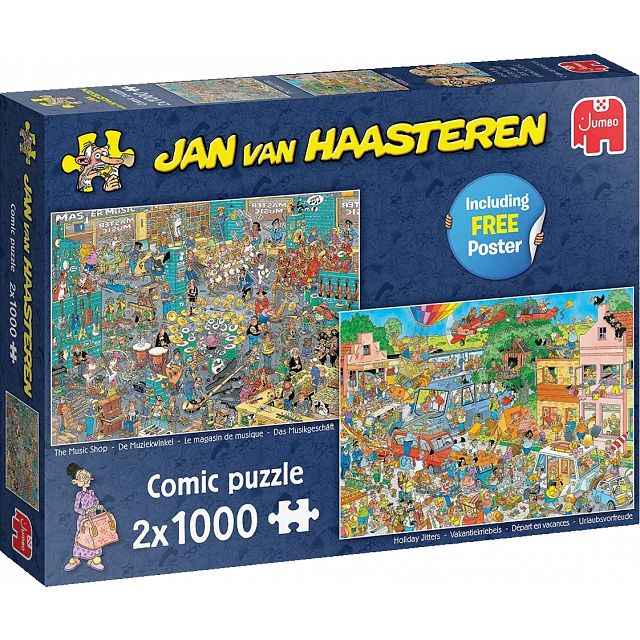Jan van Haasteren - 2 x 1000 Pieces Music Shop / Holiday Jitters