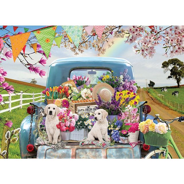 Country Truck in Spring - Large Piece