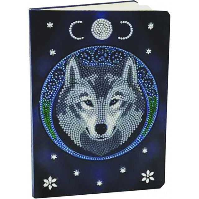 D.I.Y Crystal Art Notebook Kit - Lunar Wolf