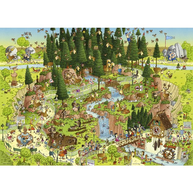 Funky Zoo: Black Forest Habitat | 1000 Pieces | Puzzle Master Inc