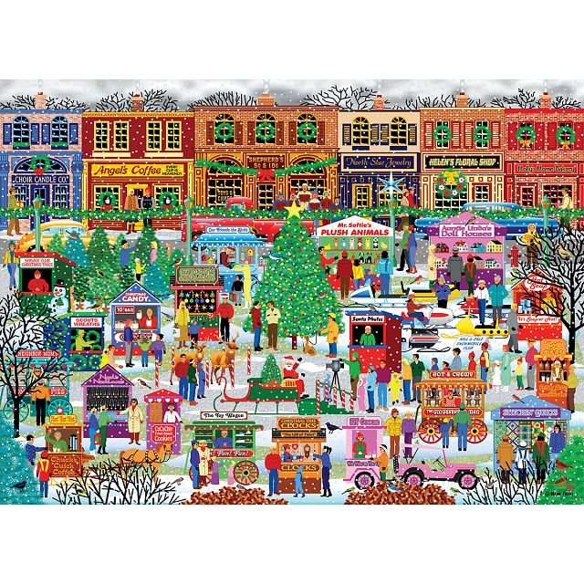 Downtown Holiday Festival - Large Piece Jigsaw Puzzle