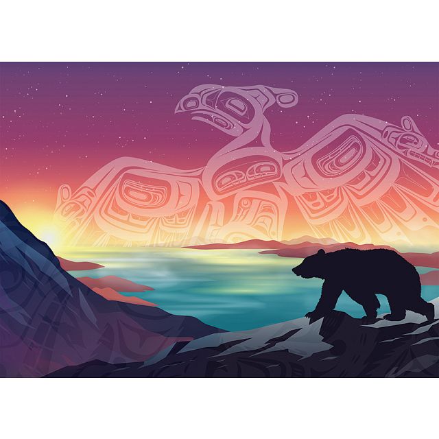Crossings: Thunderbird and Bear - Large Piece Jigsaw