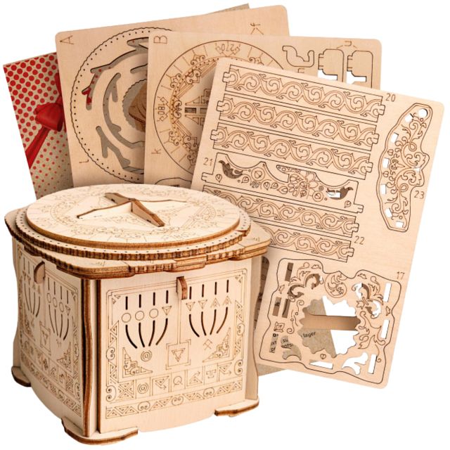Secret Lock Box - DIY Wooden Puzzle Gift Box Model Kit | Wooden