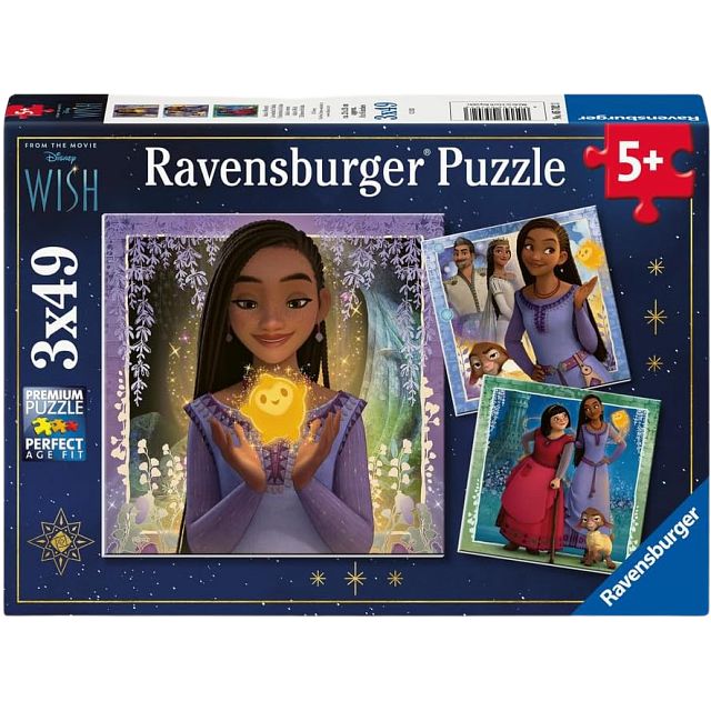 Disney Wish - Asha's Wish - 3 x 49 Piece Puzzles