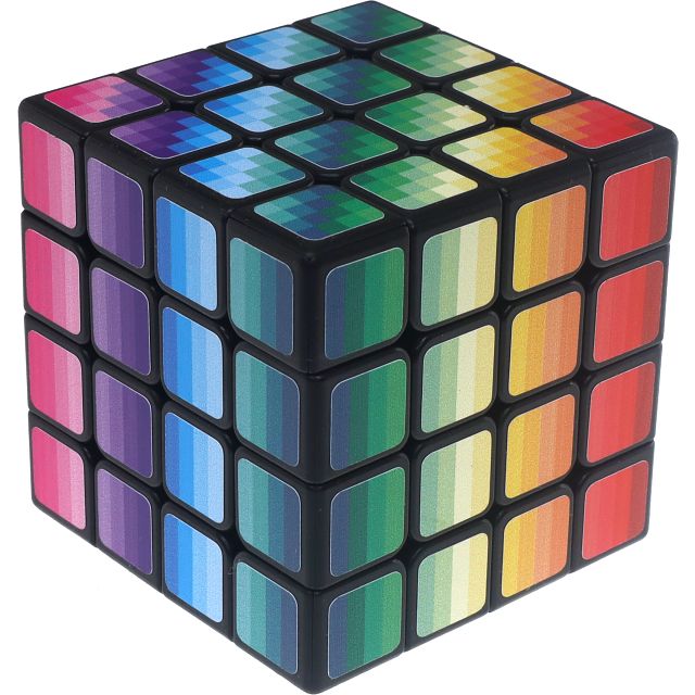 4x4x4 Mosaic Rainbow Cube - Black Body
