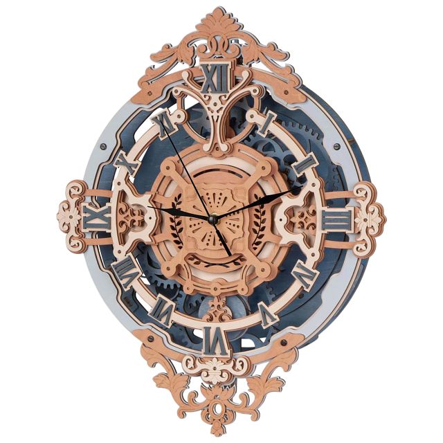 ROKR Wooden Mechanical Gears Model - Romantic Notes Wall Clock