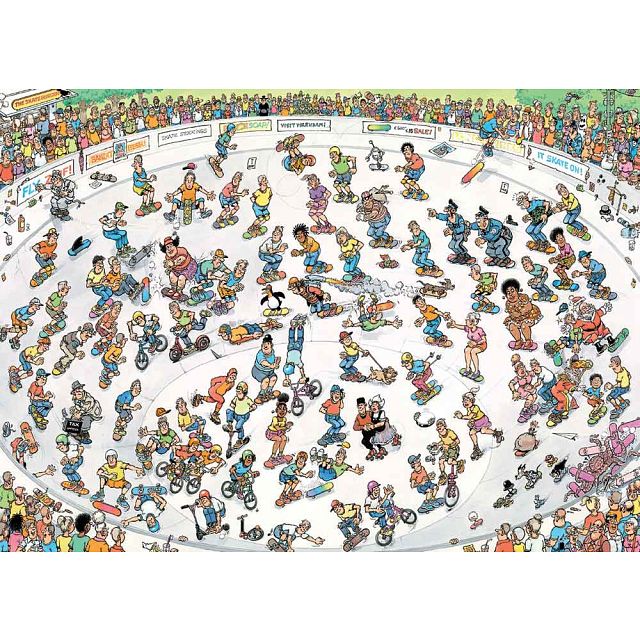 Jan van Haasteren Comic Puzzle Riding The Skate Bowl