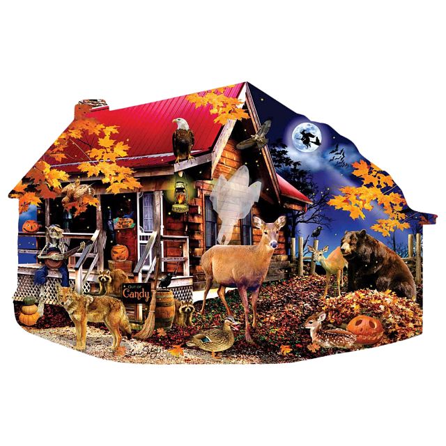 Fireflies at the Cabin - Shaped Jigsaw Puzzle