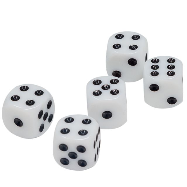 White Dice - 5 pieces