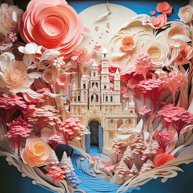 Paper-Like: White Castle - Square Jigsaw Puzzle