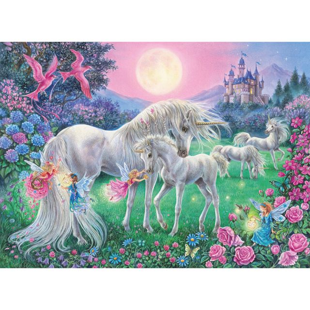 Unicorns in the Moonlight - Glow in the Dark Puzzle - XXL Pieces