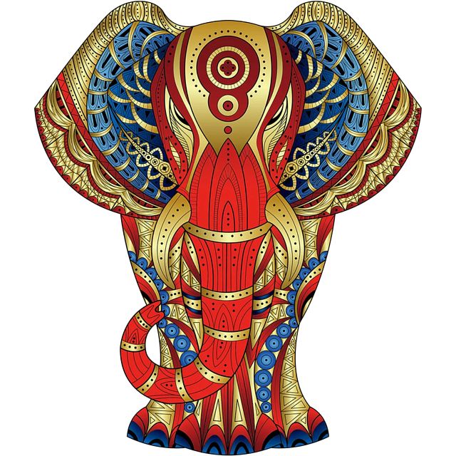 Rainbow Wooden Puzzle - Elephant