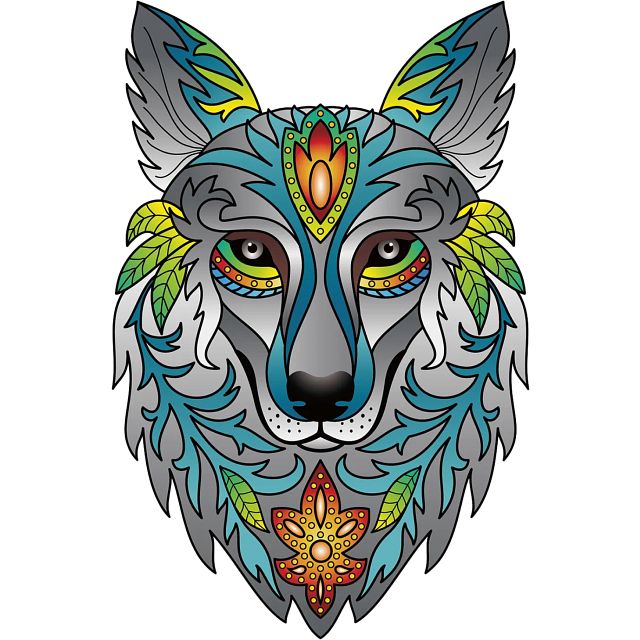 Rainbow Wooden Puzzle - Wolf