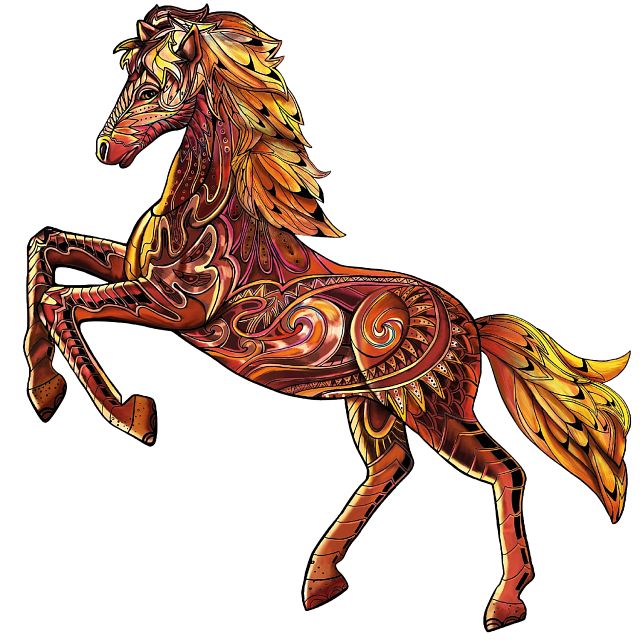 Rainbow Wooden Puzzle - Wild Horse