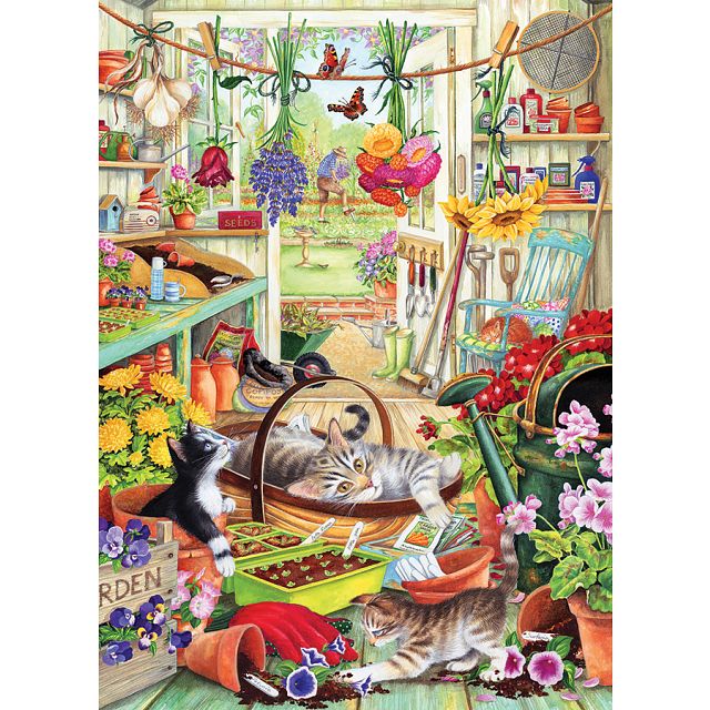 Potting Shed Cats - Large Piece