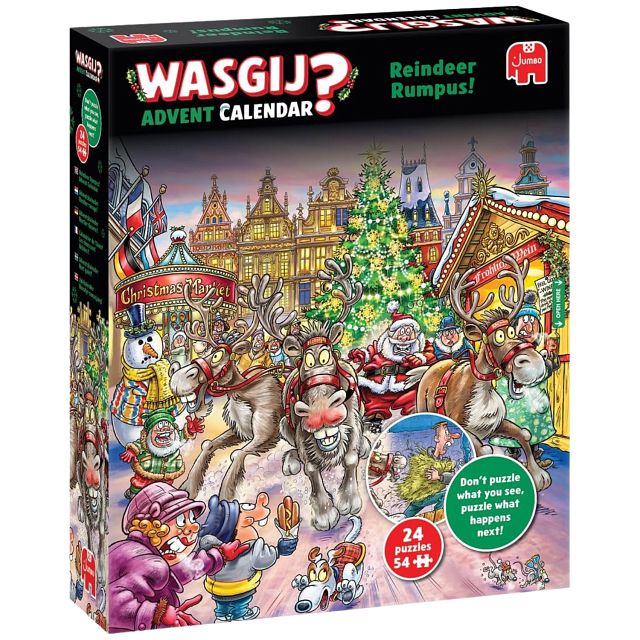 Wasgij Advent Calendar: Reindeer Rumpus! - 24 x 54 Piece Puzzles